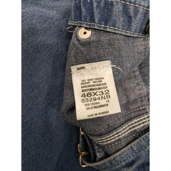 Dickies Mens 46x32 Blue Bib Overalls Denim Work Wear Carpenter Farmer Pre Owned - Picture 9 of 14